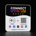NFC business plaque with adhesive back, tap or scan QR to connect