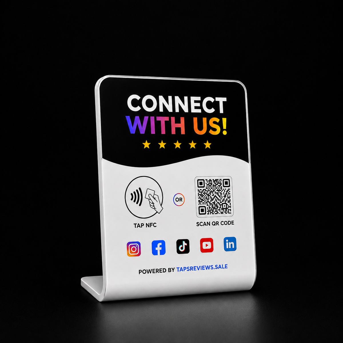 Metal NFC digital business card stand