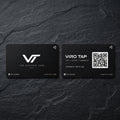 Black Viro Tap NFC digital business card, front and back