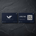 Navy Viro Tap NFC digital business card, front and back